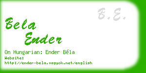 bela ender business card